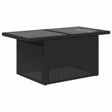vidaXL Tuinbank Set met kussen 5 pcs Zwart Poly rattan