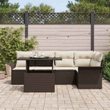 vidaXL Tuinbank Set met kussen 6 pcs Zwart poly rattan
