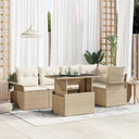 vidaXL Tuinbank Set met kussen 6 pcs Zwart poly rattan