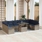 vidaXL Garden Sofa Set with Cushions 11 pcs Brown Poly Rattan