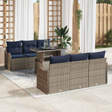 vidaXL Tuinbank Set 7 st Grijs poly rattan