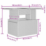 vidaXL Tuinbank Set met kussen 8 pcs Zwart Poly rattan