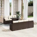 vidaXL Tuinbank Set met kussen 8 pcs Zwart Poly rattan