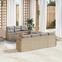 vidaXL Tuinbank Set met kussen 8 pcs Zwart Poly rattan