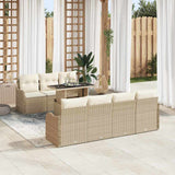 vidaXL Tuinbank Set met kussen 8 pcs Zwart Poly rattan