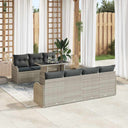 vidaXL Tuinbank Set met kussen 8 pcs Zwart Poly rattan