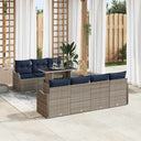 vidaXL Tuinbank Set 8 st Grijs poly rattan