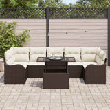 vidaXL Garden Sofa Set with cushions 8 pcs Black Poly Rattan