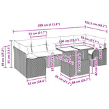 vidaXL Tuinbank Set met kussen 8 pcs Bruin Poly rattan