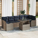 vidaXL Tuinbank Set met kussen 8 pcs Bruin Poly rattan
