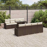 vidaXL Tuinbank Set met kussen 7 pcs Zwart poly rattan