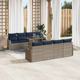 vidaXL Tuinbank Set 7 st Grijs poly rattan