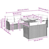 vidaXL Tuinbank Set 9 st Grijs Poly rattan