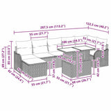 vidaXL Garden Sofa Set with cushions 8 pcs Black Poly Rattan