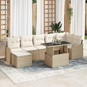 vidaXL Garden Sofa Set with cushions 8 pcs Black Poly Rattan