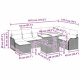 vidaXL Tuinbank Set met kussen 9 pcs Zwart Poly rattan