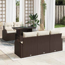vidaXL Tuinbank Set met kussen 6 pcs Zwart poly rattan