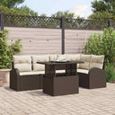 vidaXL Tuinbank Set met opslag 6 pcs Zwart en Crème poly rattan