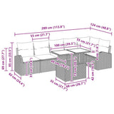 vidaXL Tuinbank Set met kussen 7 pcs Zwart en crème poly rattan