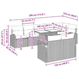 vidaXL Tuinbank Set met opslag 9 pcs Zwart en Crème poly rattan