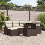 vidaXL Garden Sofa Set with Cushions 7 pcs Black and Cream