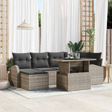 vidaXL Garden Sofa Set with Cushions 7 pcs Black and Cream