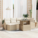 vidaXL Garden Sofa Set with Cushions 7 pcs Black and Cream