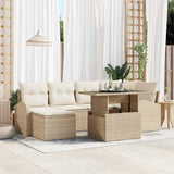 vidaXL Garden Sofa Set with Cushions 7 pcs Black and Cream
