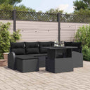vidaXL Garden Sofa Set with Cushions 7 pcs Black and Cream