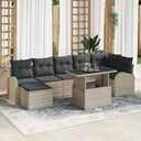 vidaXL Tuinbank Set met opslag 8 pcs Zwart en Crème poly rattan