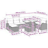 vidaXL Garden Sofa Set with Cushions 9 pcs Black and Cream