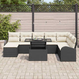 vidaXL Garden Sofa Set with Cushions 9 pcs Black and Cream