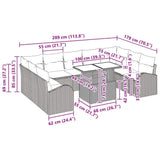 vidaXL Tuinbank Set met opslag 10 pcs Zwart en Crème poly rattan