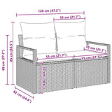 vidaXL Tuinbank Set met opslag 5 pcs Zwart en Crème poly rattan