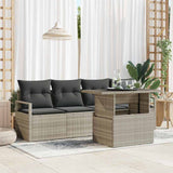 vidaXL Tuinbank Set met opslag 5 pcs Zwart en Crème poly rattan