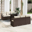 vidaXL Tuinbank Set met opslag 7 pcs Zwart en Crème poly rattan