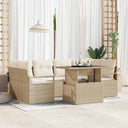 vidaXL Tuinbank Set met opslag met kussen 7 pcs Zwart poly rattan