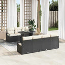 vidaXL Tuinbank Set met opslag 8 pcs Zwart en Crème poly rattan