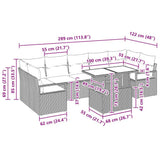 vidaXL Tuinbank Set met kussen 8 pcs Zwart en crème poly rattan
