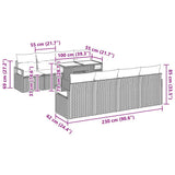 vidaXL Tuinbank Set met opslag 9 pcs Zwart en Crème poly rattan