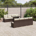 vidaXL Tuinbank Set met opslag 9 pcs Zwart en Crème poly rattan