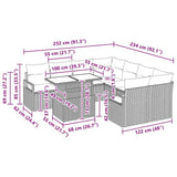 vidaXL Tuinbank Set met opslag 9 pcs Zwart en Crème poly rattan
