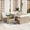 vidaXL Tuinbank Set met opslag 9 pcs Zwart en Crème poly rattan