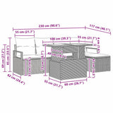 vidaXL Tuinbank Set met opslag 6 pcs Zwart en Crème poly rattan