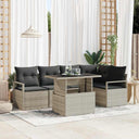 vidaXL Tuinbank Set met opslag 6 pcs Zwart en Crème poly rattan