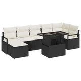 vidaXL Tuinbank Set met kussen 8 pcs Zwart en crème