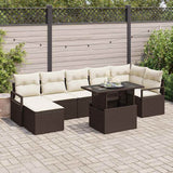 vidaXL Tuinbank Set met kussen 8 pcs Zwart en crème