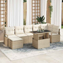 vidaXL Tuinbank Set met kussen 8 pcs Zwart en crème