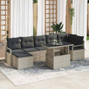 vidaXL Tuinbank Set met kussen 8 pcs Zwart en crème