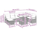 vidaXL Garden Sofa Set with Cushions 9 pcs Black and Cream
